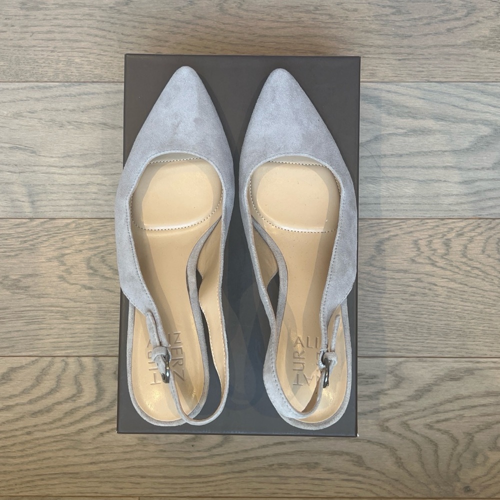 Naturalizer Gray Suede Slingback Heels | NWOT